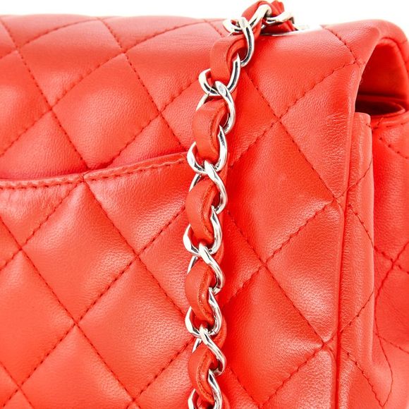 Chanel Classic Single Flap Bag Quilted Lambskin Mini Orange - Picture 6 of 9